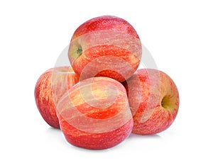 Stack of red gala apple isloated on white
