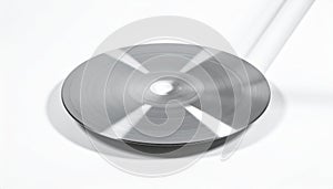 Stack of Reflective Compact Discs on a White Background