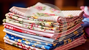 Stack of retro handkerchiefs