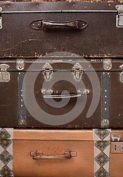 stack of retro suitcases