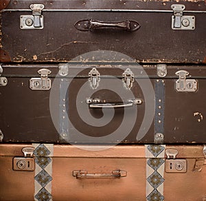 stack of retro suitcases