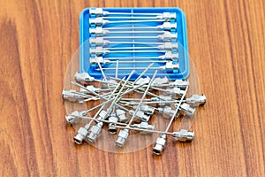 Stack of reuse iron needle No.18 G for drug needle