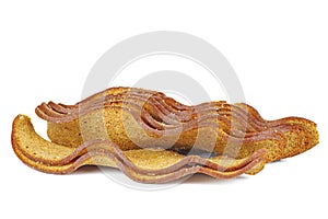 Stack of roasted rye bread rusks