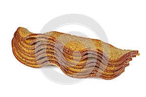 Stack of roasted rye bread rusks