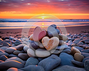 a stack of rocks on a beach