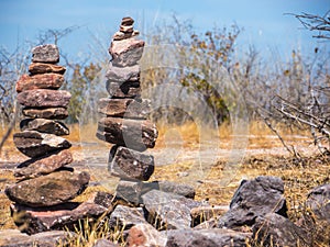 Stack of rocks in natural place