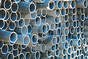 Stack of rounded steel pipes