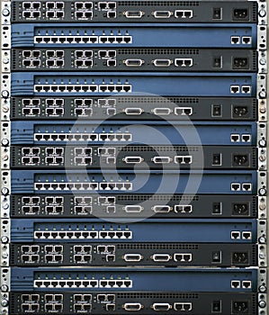 Stack of routers and switches