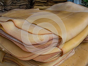 Stack of rubber sheets or para rubber sheets