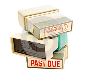 Stack of rubber stamps