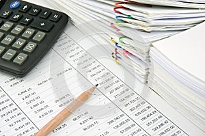 Stack of sales and receipt on finance account