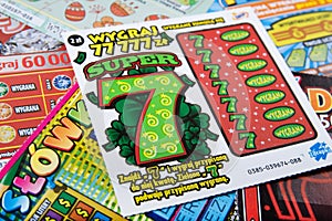 Stack of scratchcard