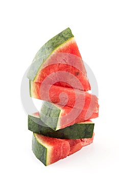 Stack of seedless watermelon slices