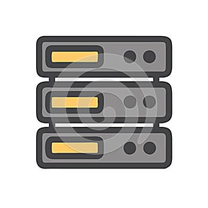 Stack of Servers Vector Illustration for Digital Technology and Data Management