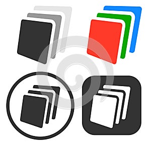 Stack, sheets of paper icon / symbol set