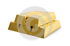Stack of shining gold bars