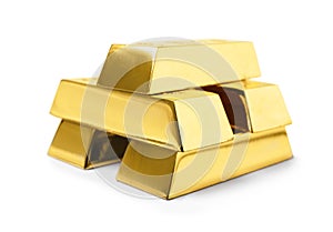 Stack of shining gold bars