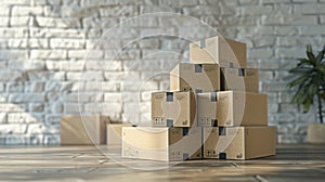 The Stack of Shipping Boxes.AI generated image