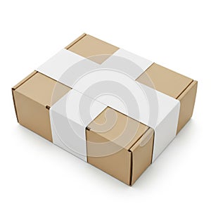 Stack of shipping boxes isolated on white background isolated on white background