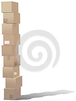 Stack of shipping carton boxes