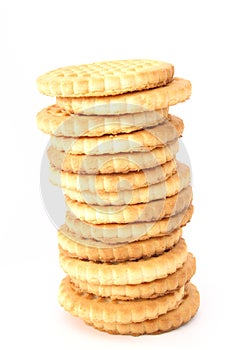 Stack of shortbread butter biscuits