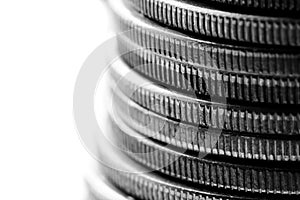 Stack of Silver Coins Representing Wealth and Prosperity