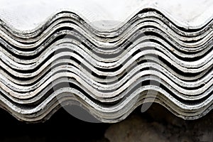A stack of slate sheets for roofing