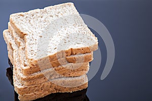 Stack of slice whole wheat bread