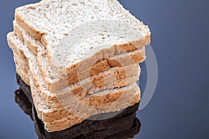 Stack of slice whole wheat bread