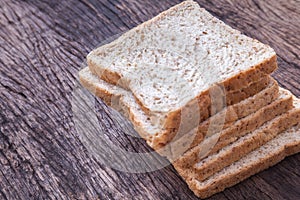 Stack of slice whole wheat bread