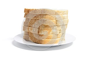 Stack of Sliced Bread on Plate