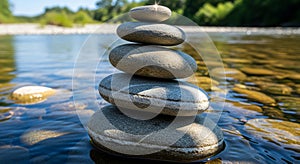 A stack of smooth, flat stones