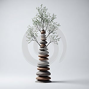 A stack of smooth, flat stones