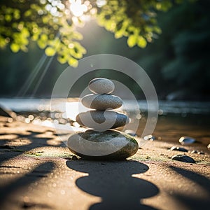 Stones ranging from large at the bottom to small at the top suggests a