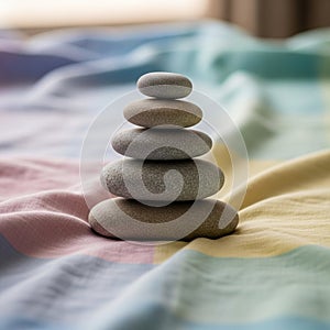 Stack of smooth stones arranged in