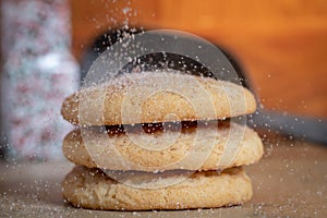 Stack of Snickerdoodle Cookies With Sugar