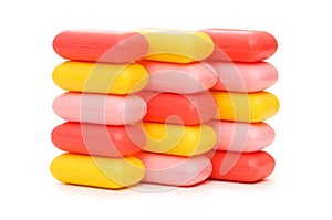 Stack of soap isolated