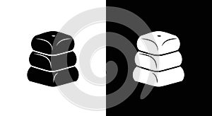 Stack of Soft Objects Icon - Black and White Vector