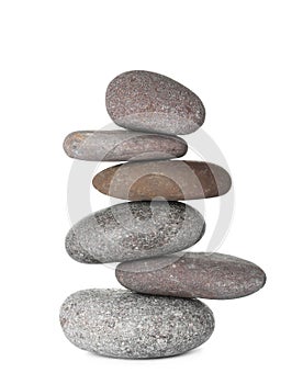 Stack of spa stones on white