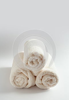 Stack of spa white towels