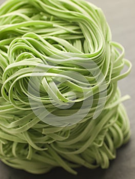 Stack of Spinach Noodles