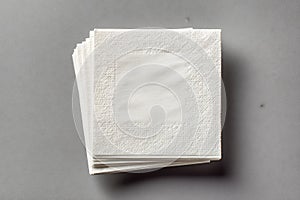 Stack of White Paper Napkins