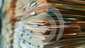 A stack of stapled papers neatly organized and ready for filing