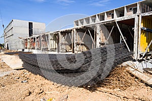 Stack of Steel Reinforcement Bar for Construction Background