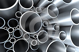 Stack of steel tubing photo