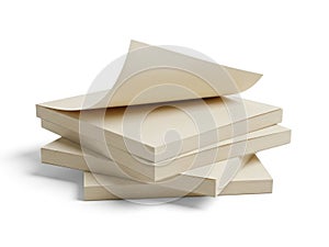 Stack of sticky notes isolated on white background