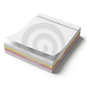 Stack of sticky notes isolated on white background