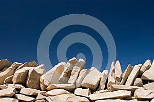 Stack stone on blue sky
