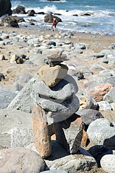 Stack of stones at beach