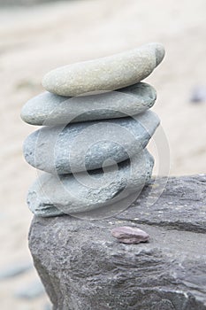 Stack of Stones on Beach